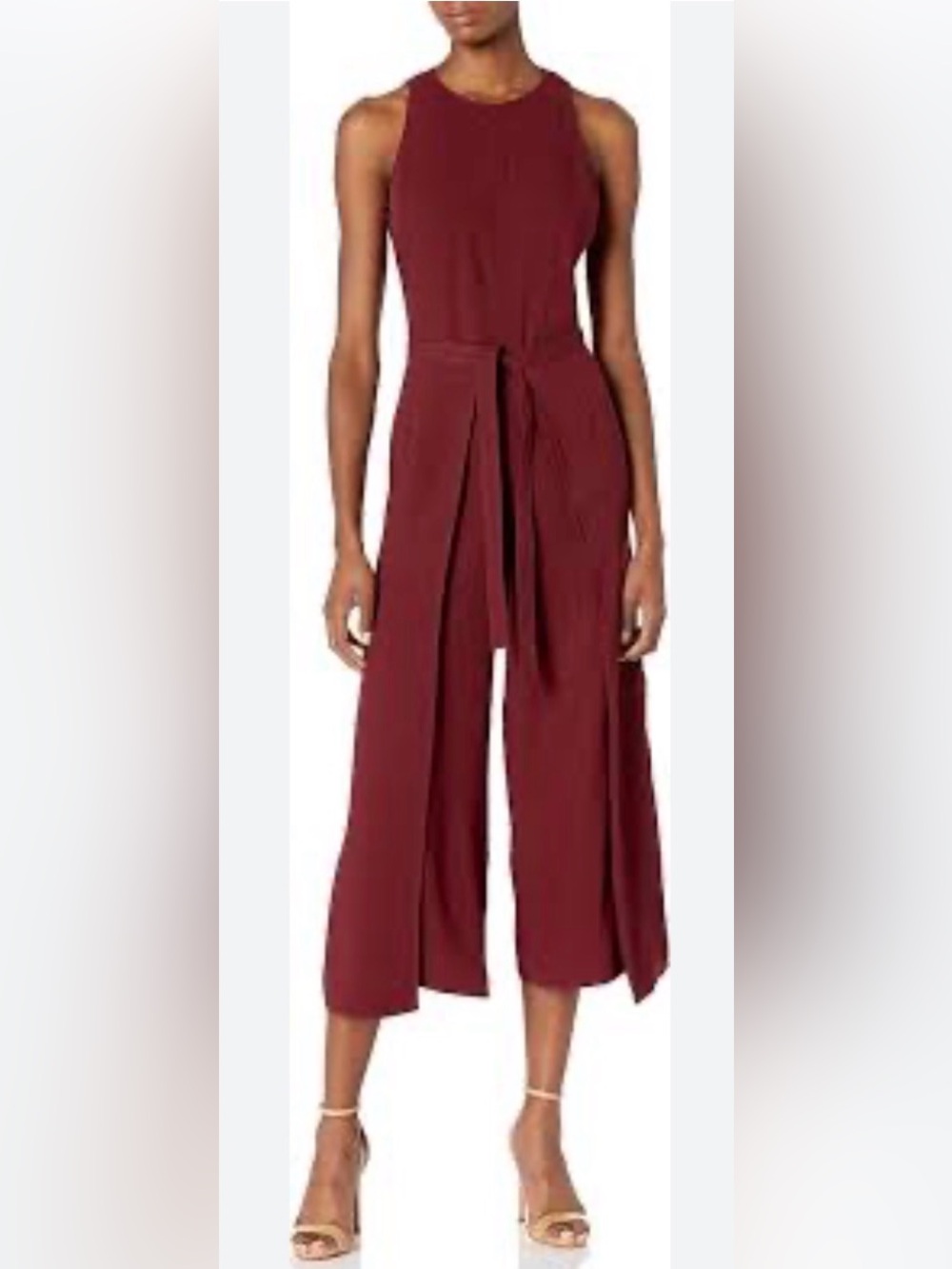 NWT Joie Sleeveless Mairead Wide-Leg Jumpsuit w Front Tie Apron Waist* ZB15